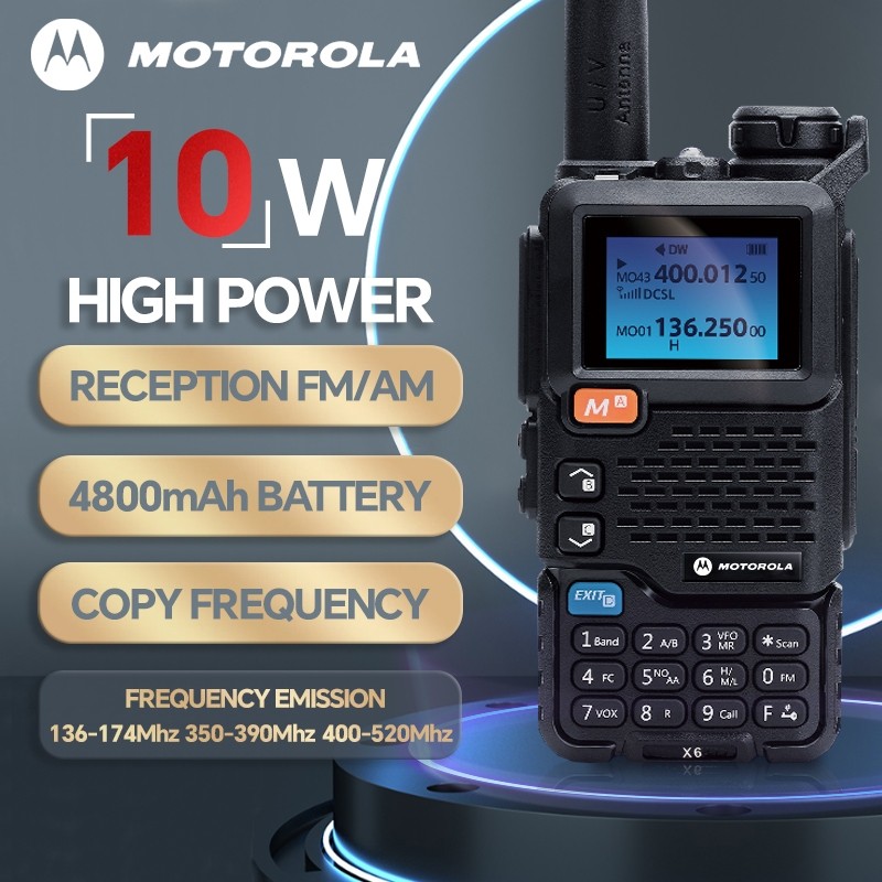 Original Motorola Walkie Talkie X6 HT Radio Dual Band MINI Type-C charging frequency copy Jarak jauh