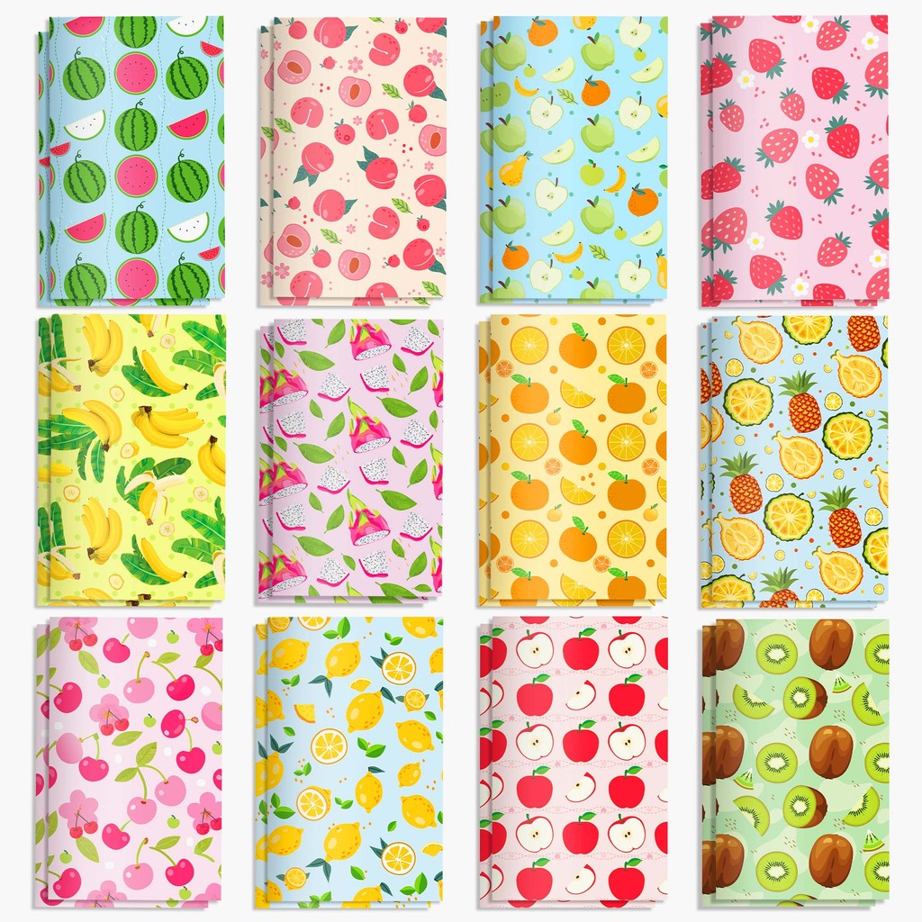 

12/24pcs Summer Fruits Mini Notepads Watermelon Lemon Small Memo Pad Notepads Journal for Students Pocket Notebook Supplies