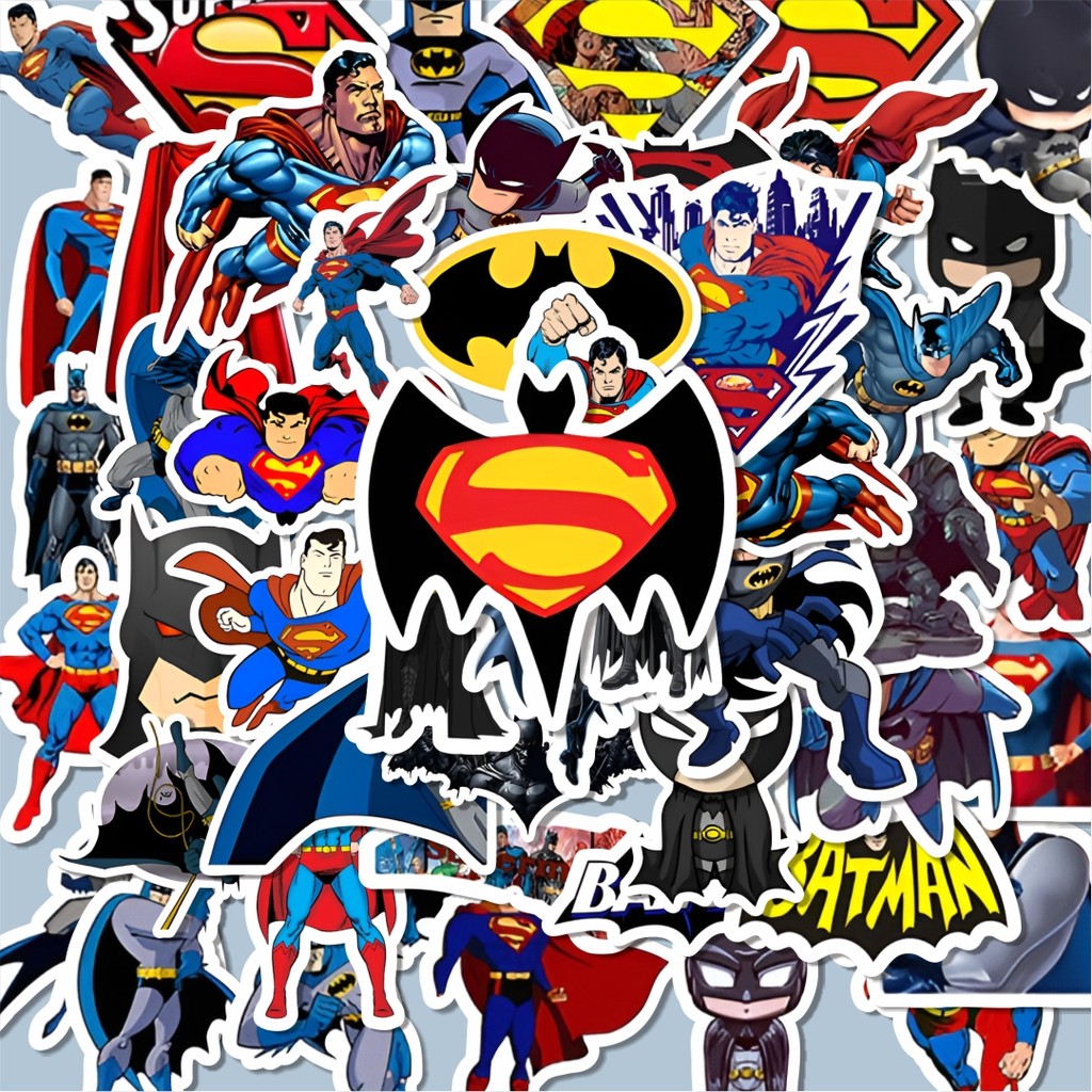 

100PCS Lucu Stiker Mix Superman & Batman Stiker Aesthetic Stiker Anti Air Stikers Berperekat Waterproof sticker decal buat Motor Helm Buku Journal Koper Casing HP Laptop Botol Minum Hadiah anak
