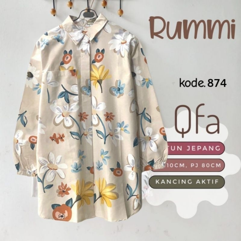 (READY) COD MID RUMMI KAREENA INDRI • BAJU PREMIUM KEMEJA WANITA KATUN JEPANG  BY QFA • ADISA • AMAN
