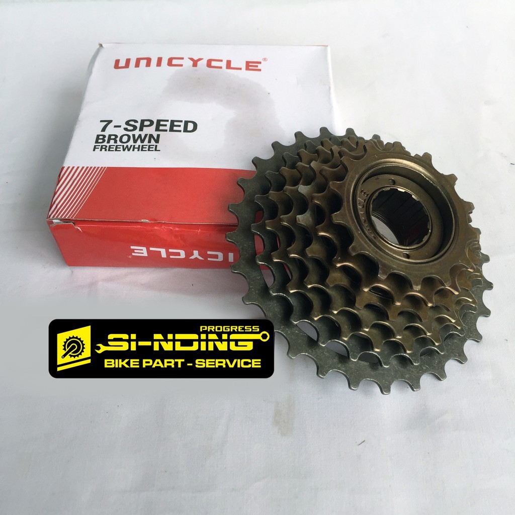 Gear Belakang Sepeda Unicycle Sprocket 7 Speed 14 - 28T Drat Ulir