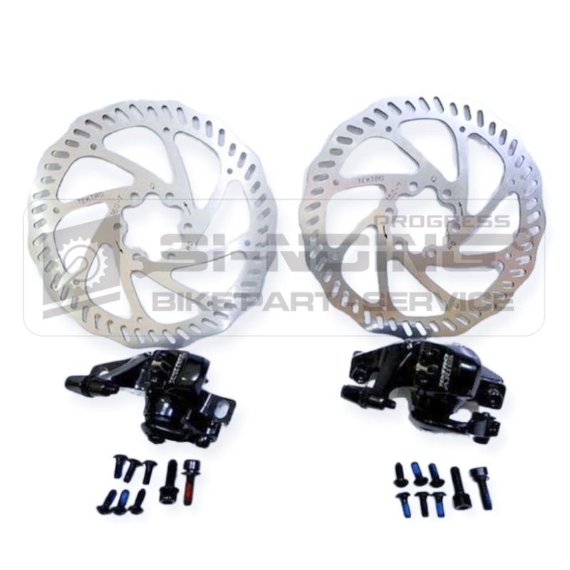 Rem Cakram Sepeda Tektro Aries Brakeset Mekanik Depan Belakang Sepasang Rotor Caliper