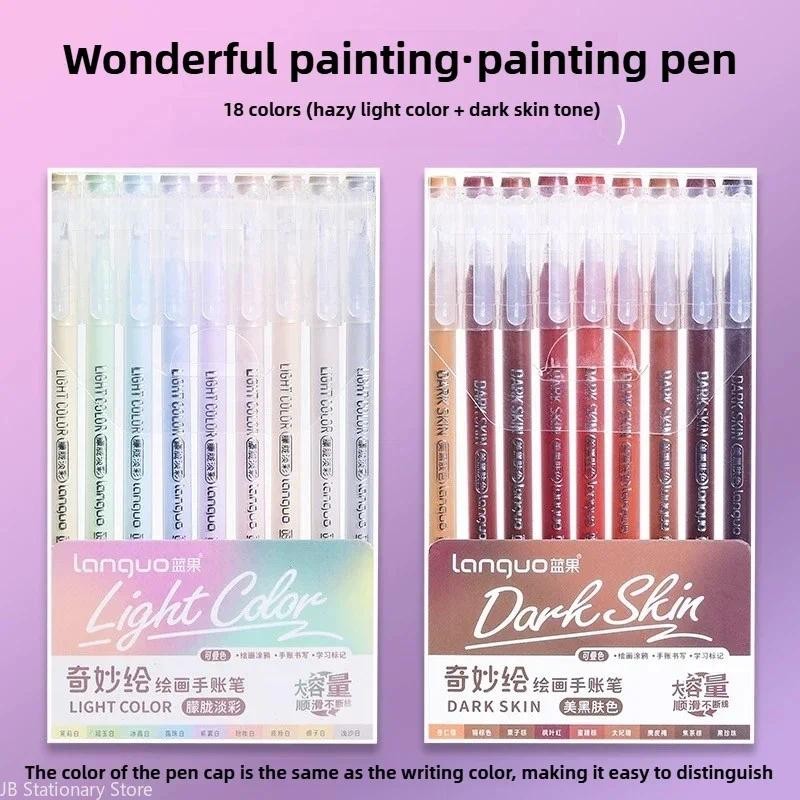 

198/6 PCS Drawing Highlighter Morandi Gel Pen Student Diary Scrapbook Painting DIY Gel Pen Office School Supplies Stationery