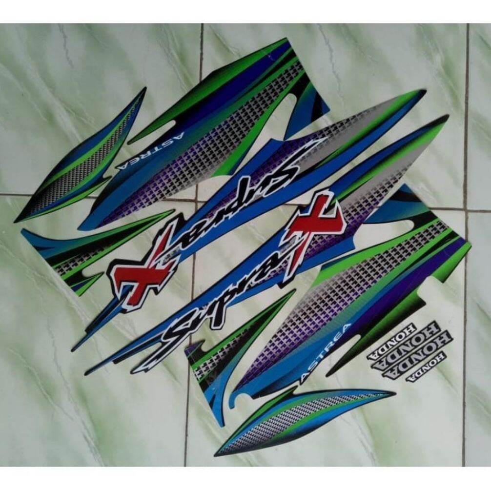 Striping Ori body Honda Supra X 110 2003 stiker bawaan original bodi honda supra x old supra lama