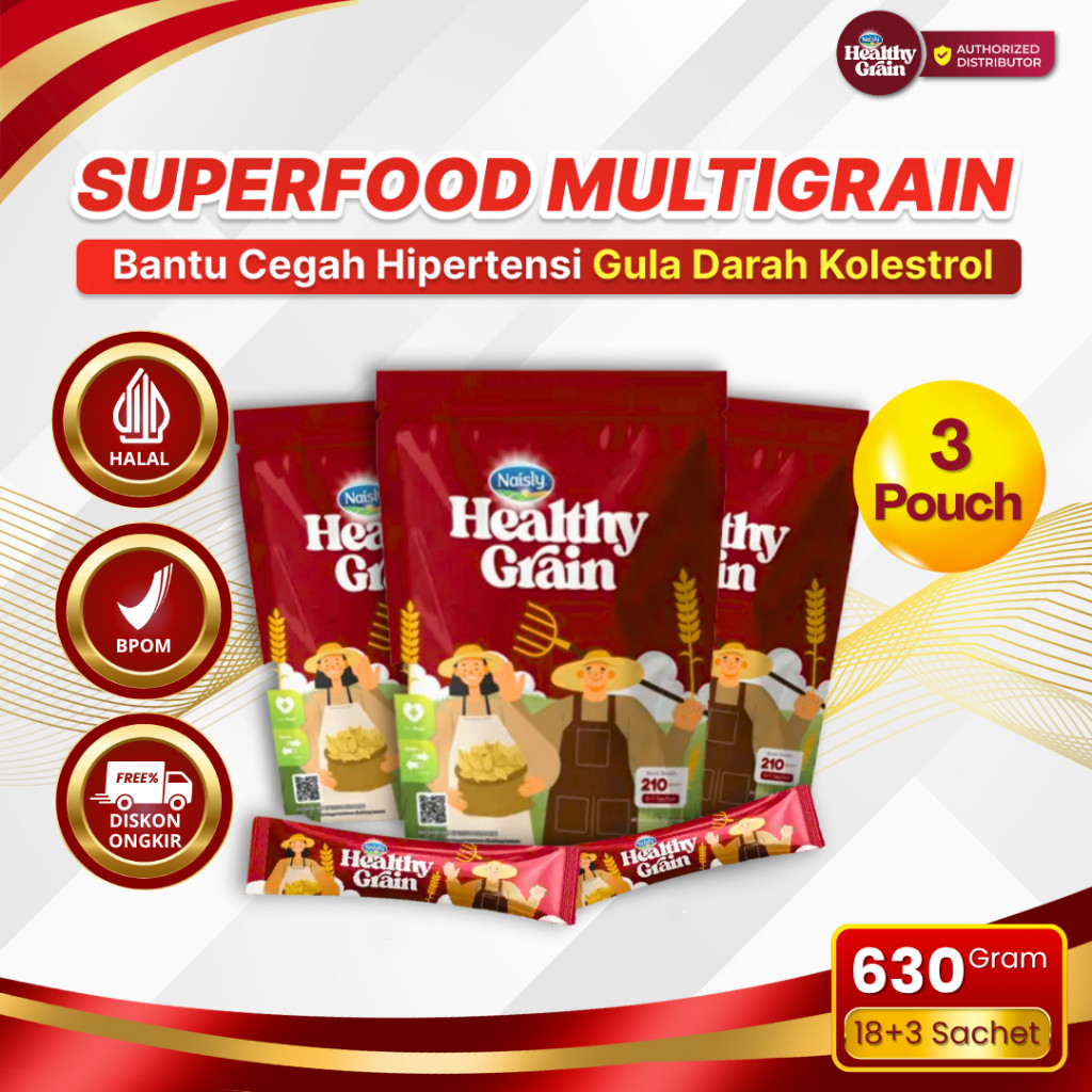 

Distributor Healthy Grain Multigrain untuk Hipertensi Diabetes Kolestrol dan Jantung 3 Pouch