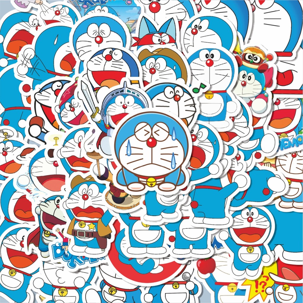 

100PCS Lucu Stiker Anime Kartun Series Doraemon Stiker Aesthetic Stiker Anti Air Stikers Berperekat Waterproof sticker decal buat Motor Helm Buku Journal Koper Casing HP Laptop Botol Minum Hadiah anak