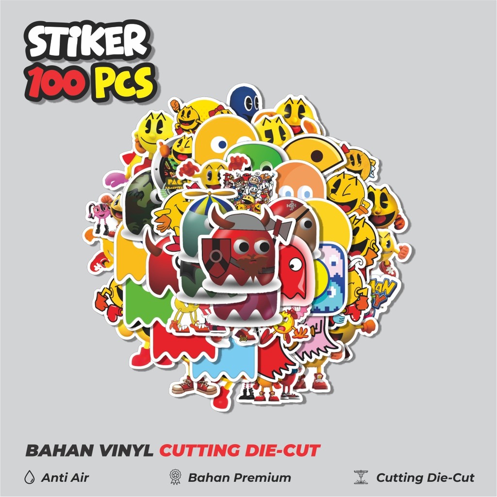 

Terbaru! 50 pcs Stiker Game Series Pacman Dekorasi Lucu Kreatif untuk Notebook, Skateboard, HP