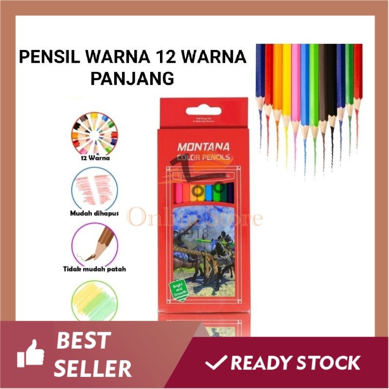 

OS -F307- PENSIL WARNA BESAR 12PCS - PENSIL WARNA UKURAN BESAR