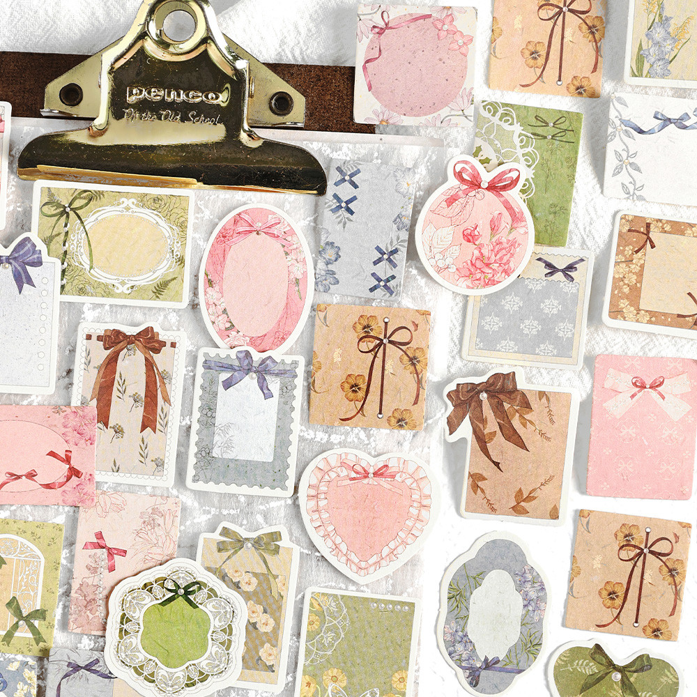 

45pcs/Box Vintage Label Paper Scrapbooking Notes Handwritten Message DIY Handmade Collage Decorative Materials Office stationery