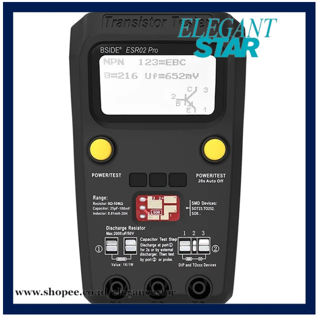 Multi-purpose Transistor ESR/SMD Tester BSIDE ESR02pro Smart Diode Triode Capacitance Resistor Meter