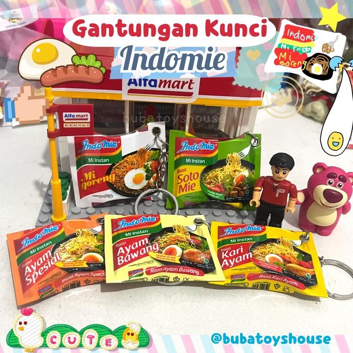 TERBARU Gantungan Kunci Indomie Makanan Khas Indonesia Oleh-Oleh Food Keychain Miniatur - Goreng