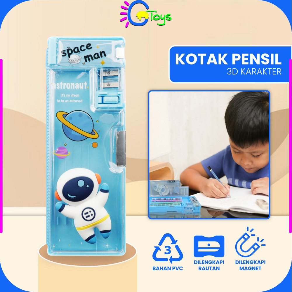 

COD CR-A59 Tempat Pensil Anak 3D Timbul Magnetic Multifungsi Alat Tulis Sekolah / Kotak Pensil Pencil Case Magnet Untuk Anak Tk