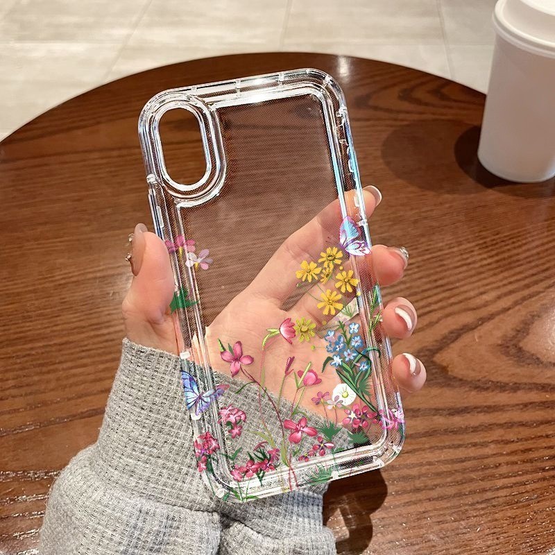Flash Sale Cod Soft Clear Case Bunga-Bunga Kecil Dan Rumput-Rumput Kecil Untuk Vivo Y02 Y11 Y12 Y15