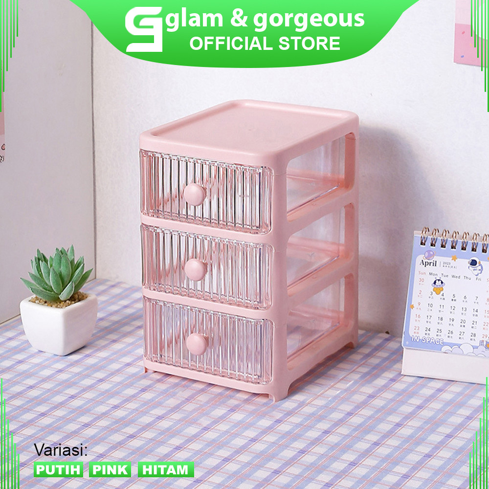 

Laci Mini Kecil Susun Aesthetic - Rak Kosmetik - Desk Rack dan Makeup Organizer - DD009B