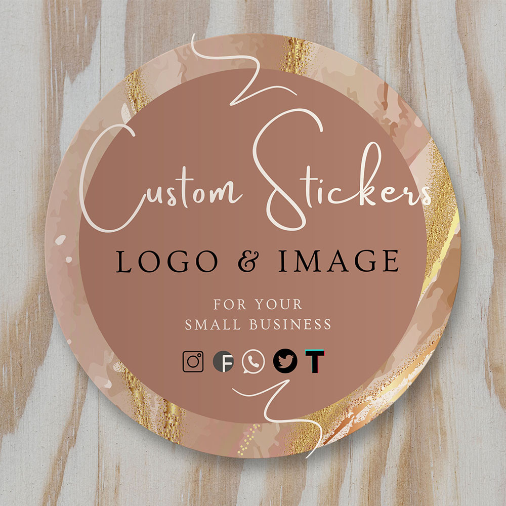 

100 Custom Personalized Stickers Social Media Icon Wedding Baptism Stickers Design Your Own Brand and Customized Business Logos