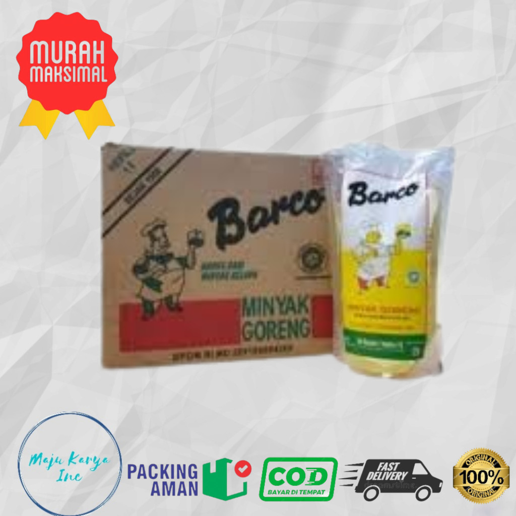 

Barco Minyak Goreng Kelapa BARCO / Coconut Oil 1 Liter Dus isi 12 Pouch