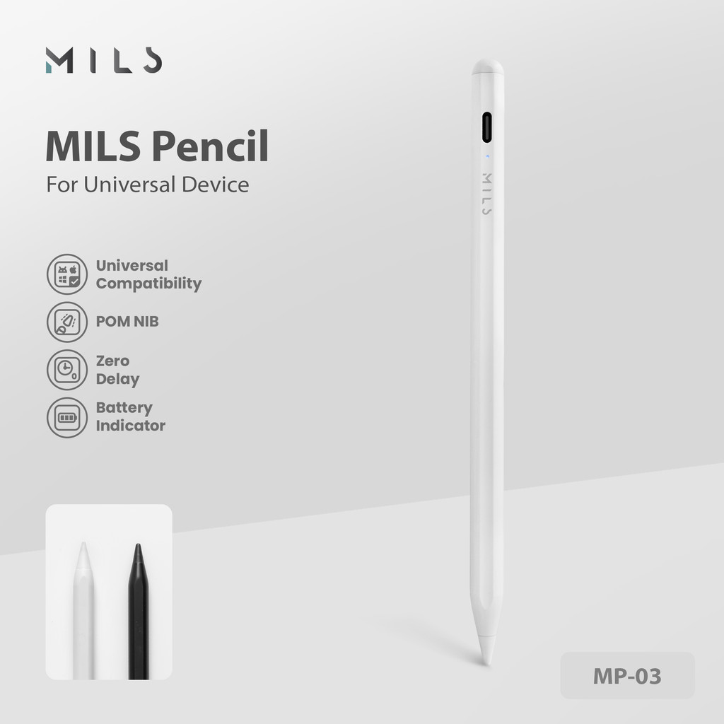 

Mils Technologies Universal Pencil Series / Stylus for Ios Android iPad Huawei Samsung Xiaomi - MP03
