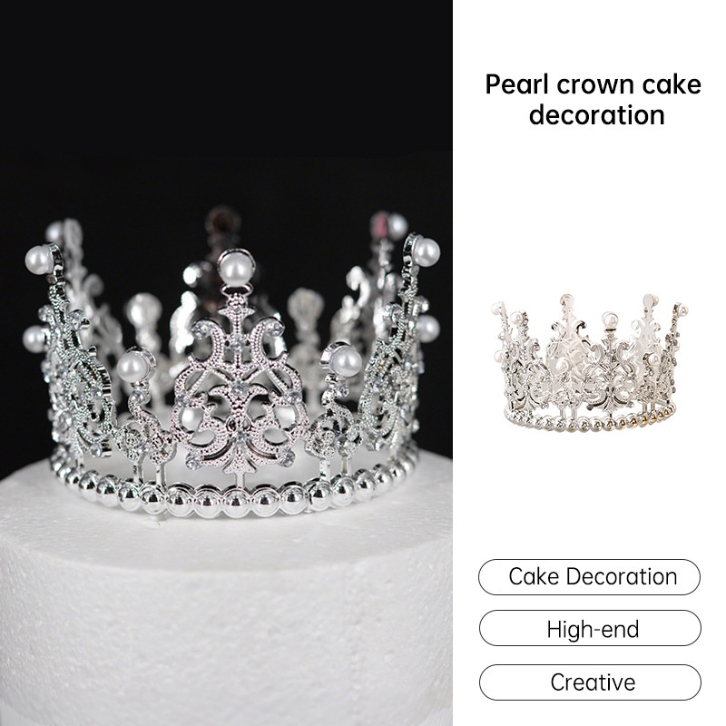 Mutiara  Mahkota  Hiasan Kue  Pengantin  Hiasan Kepala  Bunga  Kue  Dekorasi  Ornamen