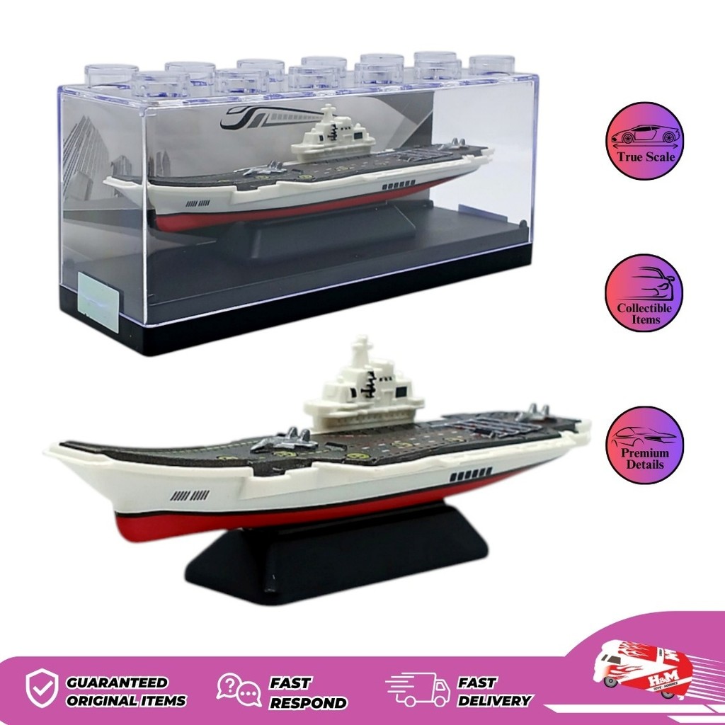 Diecast Kapal Aircraft Carrier (1) - Mainan Kendaraan Kapal Perang - Kemasan Acrilic