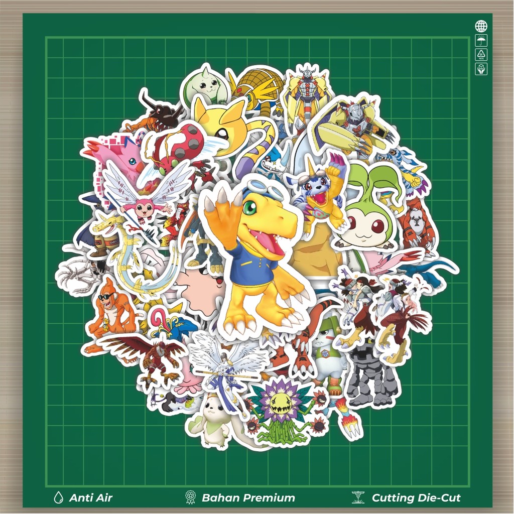 

HOT 50 PCS STIKER Stiker Anime Series Digimon Character Mix 6 Stiker Fashion Cars Decal Dingin Kartu Album Custom Vinyl Anti Air- Sticker Aesthetic Buku Journal Koper Casing HP Tablet Laptop Helm Motor Botol Minum