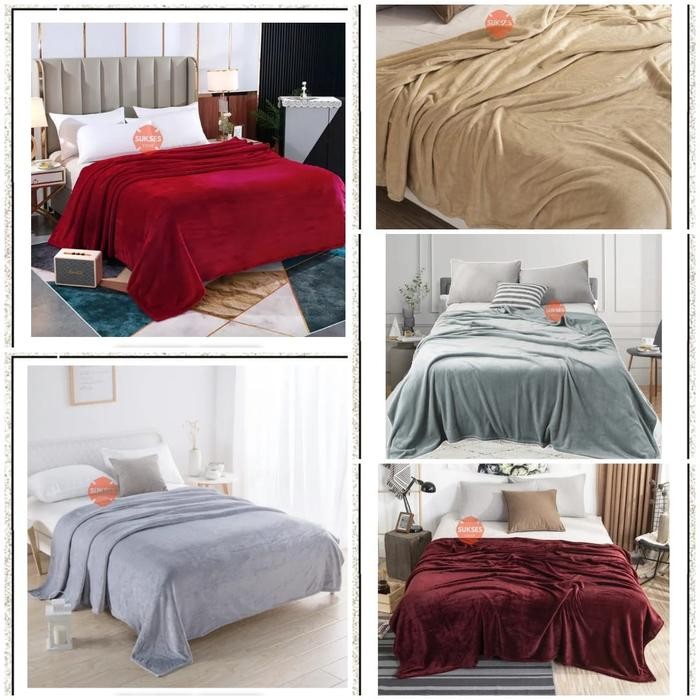 TERLARIS Selimut Bulu / Selimut Polos / Selimut Bulu Dewasa - Random Polos
