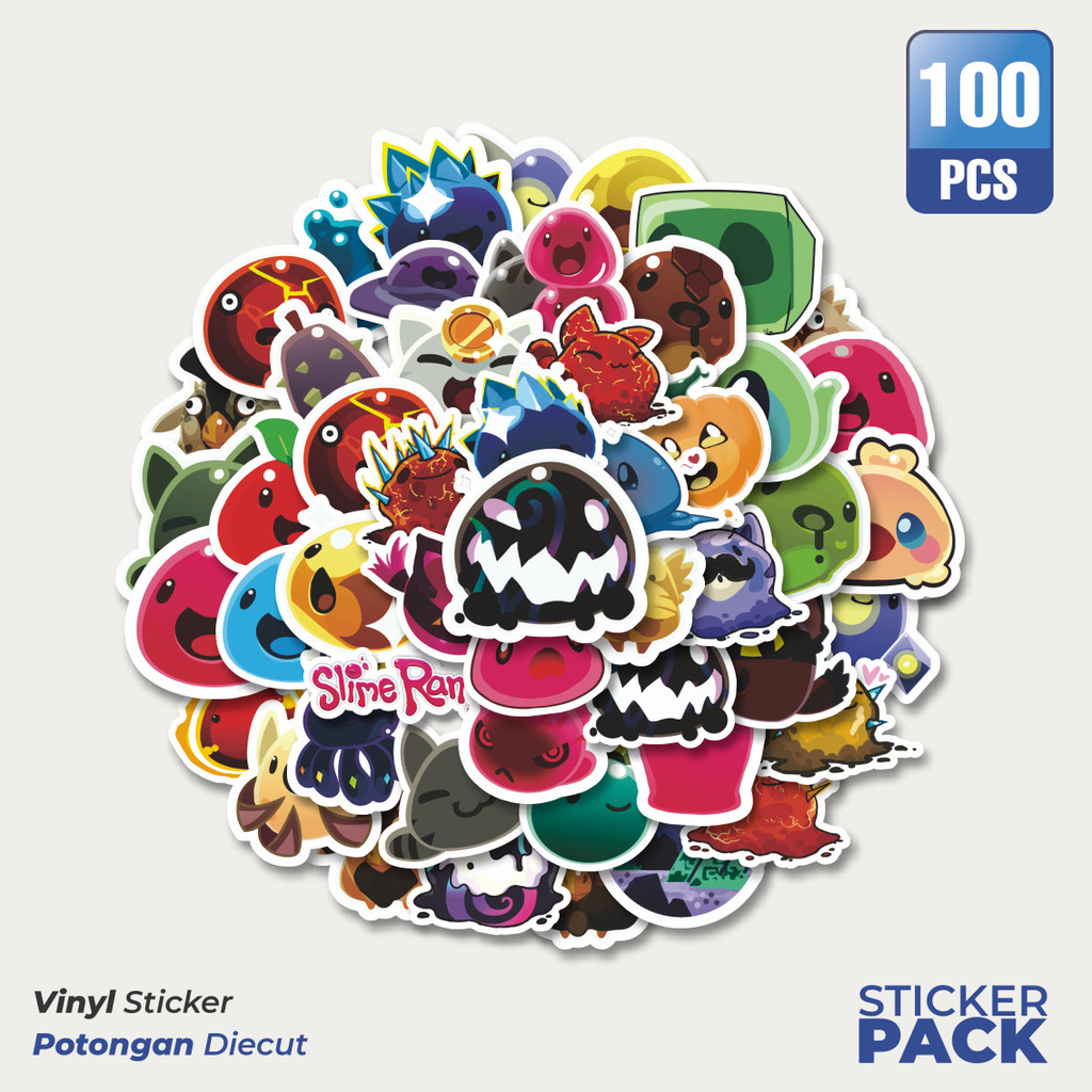 

Stiker Vinyl Stiker Game Series Slime Rencher Character Mix Waterproof Aesthetic- Untuk Laptop, Motor, dan Helm - Paper Stationery Pack