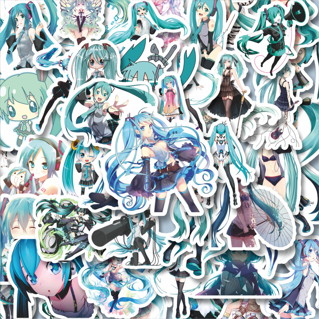 

100PCS Lucu Stiker Music Series Hatsune Miku Mix 2 Stiker Aesthetic Stiker Anti Air Stikers Berperekat Waterproof sticker decal buat Motor Helm Buku Journal Koper Casing HP Laptop Botol Minum Hadiah anak