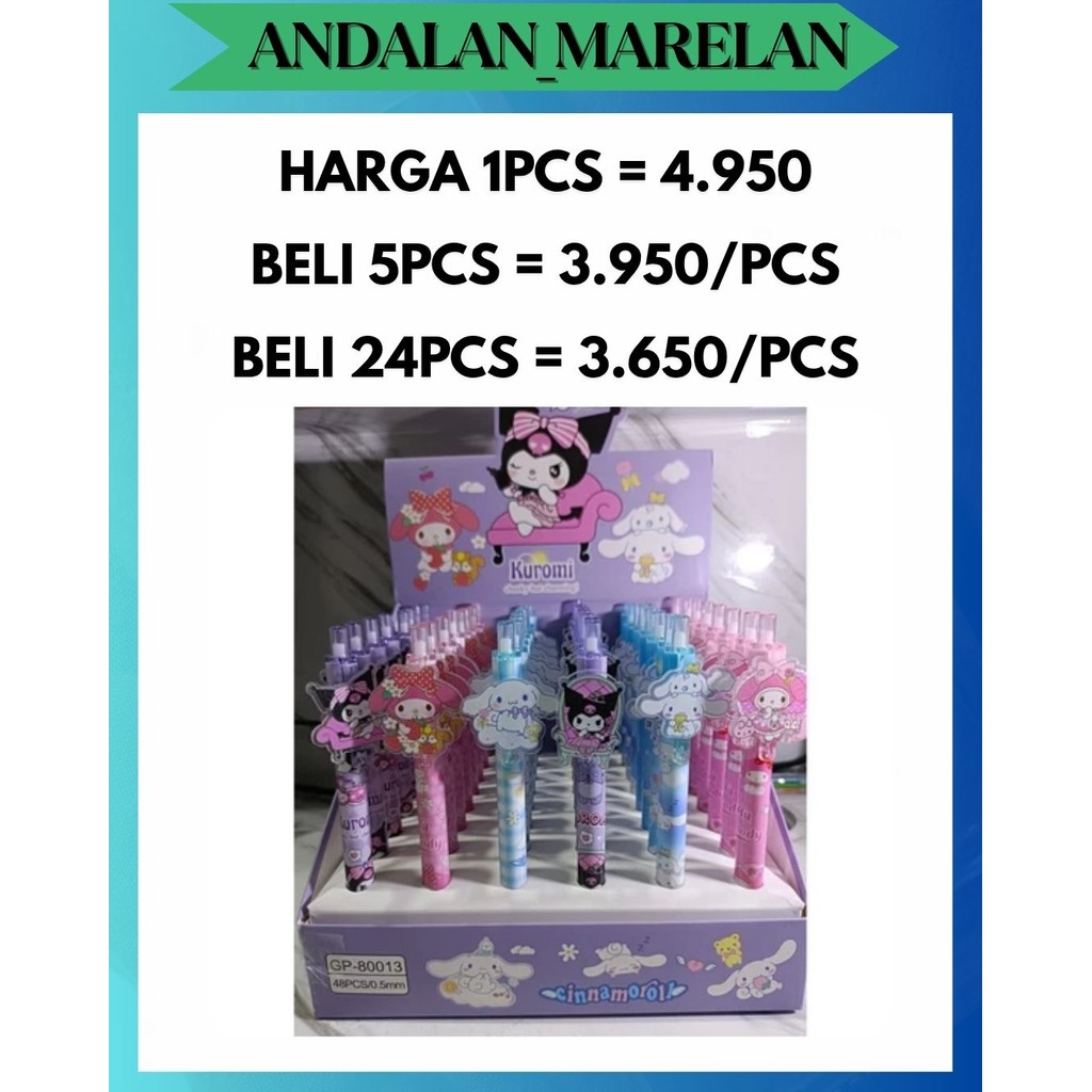 

AM PULPEN PENA GEL 0.5MM CETEK TINTA HITAM MOTIF CANTIK BLACKPINK SANRIO SHINCAN LOTSO