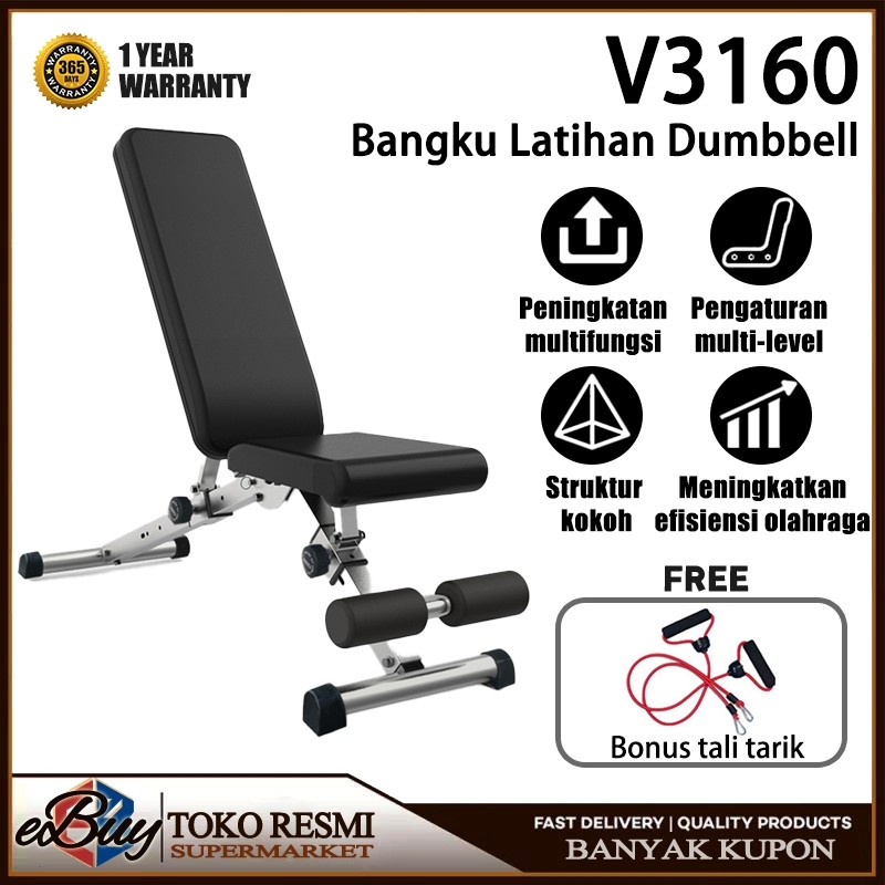 EBUY Bangku dumbel multifungsi/Untuk latihan rumahan/Bangku angkat beban & dumbel/ Kursi sit-up/Bang