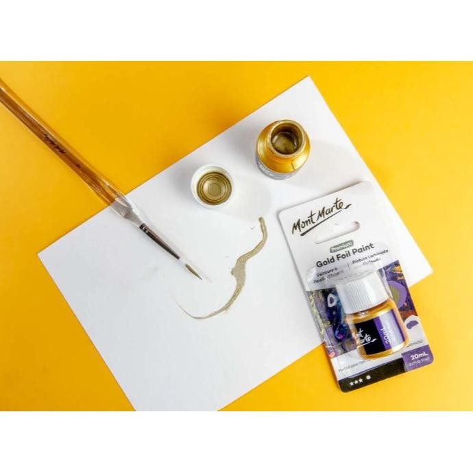 

Mont Marte Gold Silver Foil Paint 20ml | Pouring Acrylic - SILVER