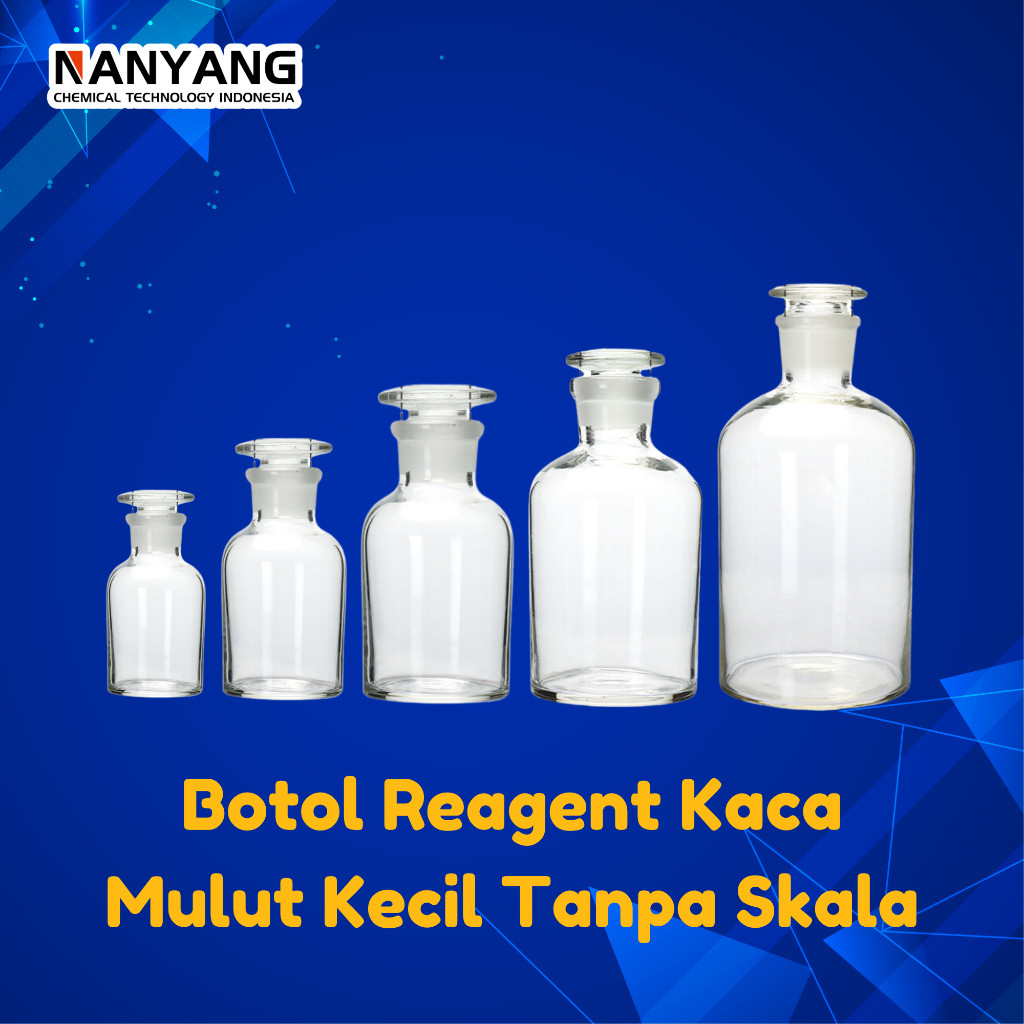 Botol Reagent Kaca Clear Mulut Kecil / Botol Kaca Reagent Bottle Narrow Neck 250ml - Chemicalduo
