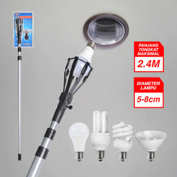 WOKER.ID Kenmaster Tongkat Lampu 8 Jari 2.4 Mtr KM-021 / Gala Lepas Pasang Lampu Serbaguna