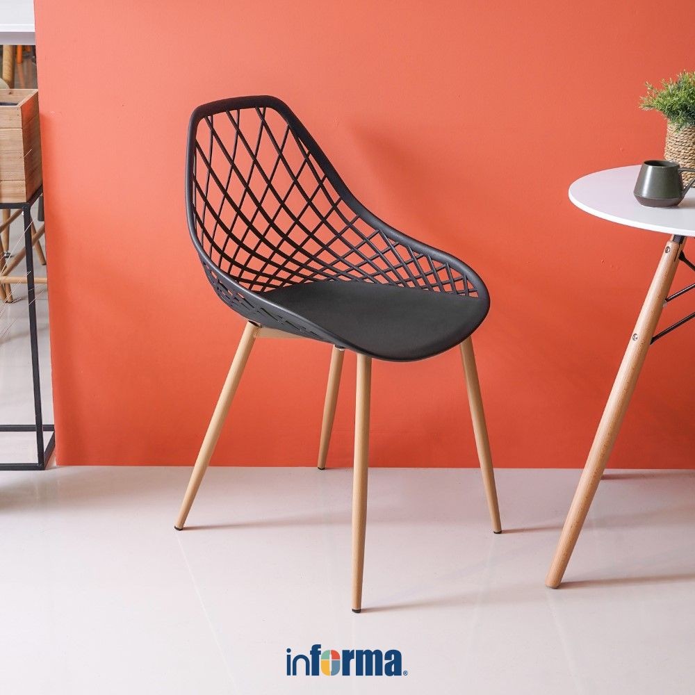 Informa Harmon Kursi - Hitam Multipurpose Chair Kursi Makan Cafe Restoran Serbaguna Balcony Chair Fu