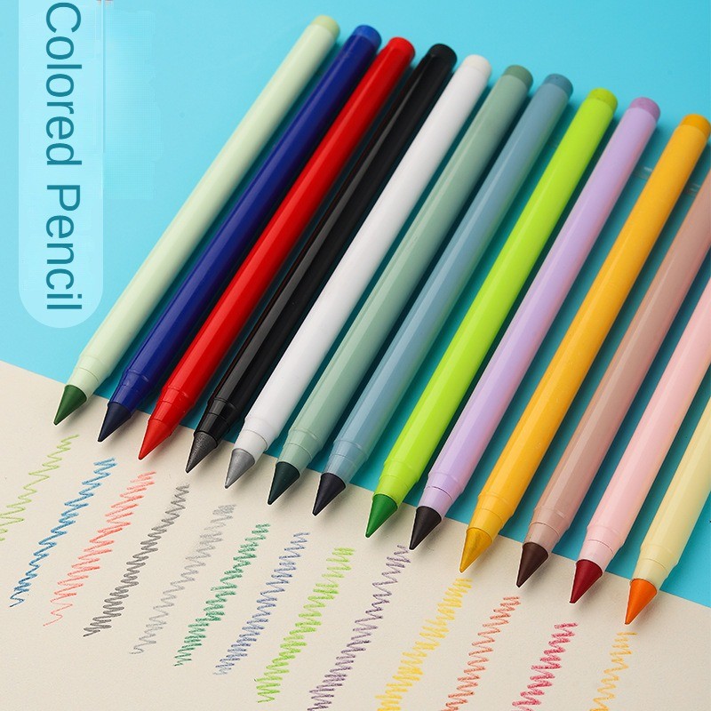 

13 Colors Colored Infinity Pencils Unlimited Eternal Writing Pencil Erasable Colorful Pen School Office Supplies Stationery