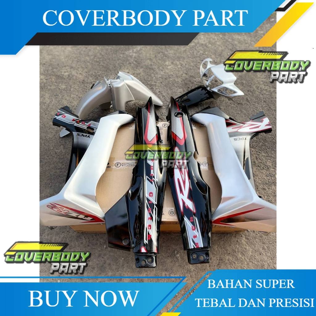 COVER BODY BODI FULL SET YAMAHA FIZ R F1ZR FULL CLUTH PERAK WARNA HITAM SILVER