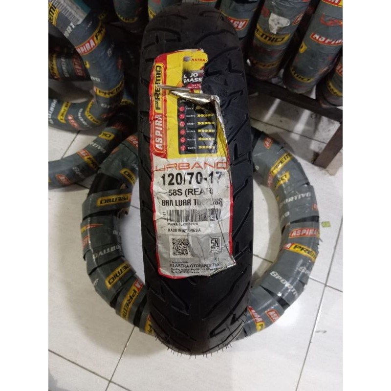 Ban Luar ASPIRA PREMIO Urbano Tubless 120/70-17 Belakang