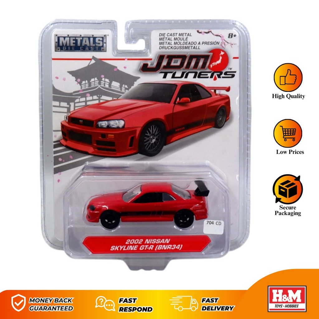 Jada JDM Tuners 2002 Nissan Skyline GT-R (BNR34) Red - 704CD - CD14