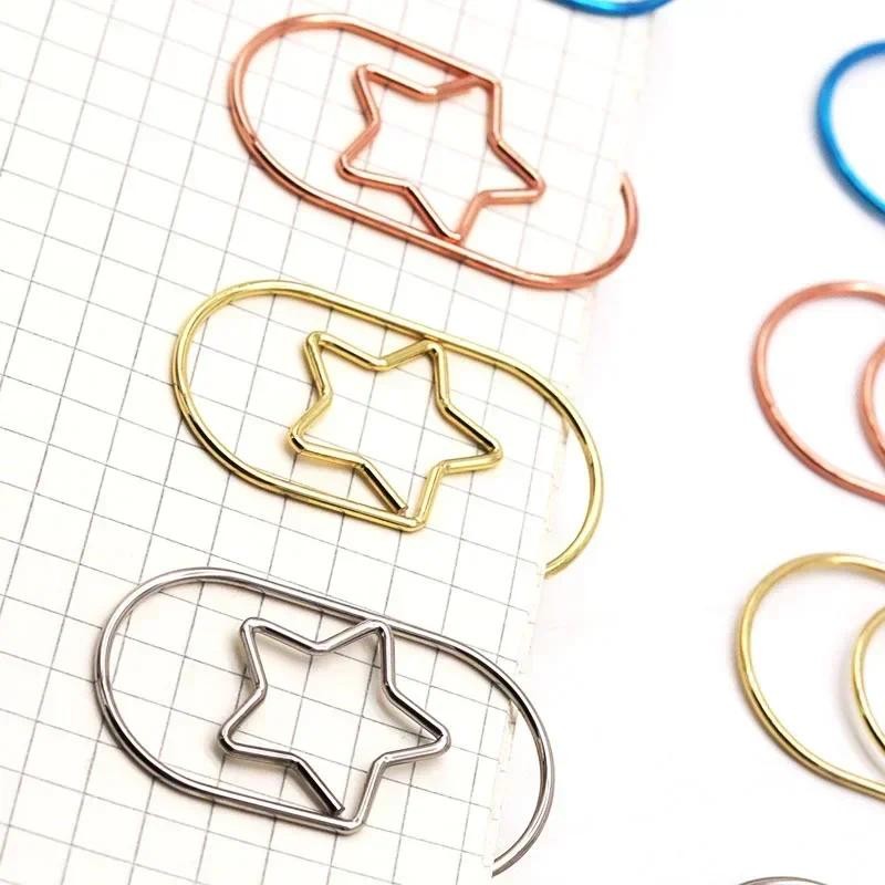 

10 Pcs Paper Clips Mini Heart Gold Rose Gold Color Clip Bookmark Binder Clip Office Accessories Paperclip Patchwork Stationery