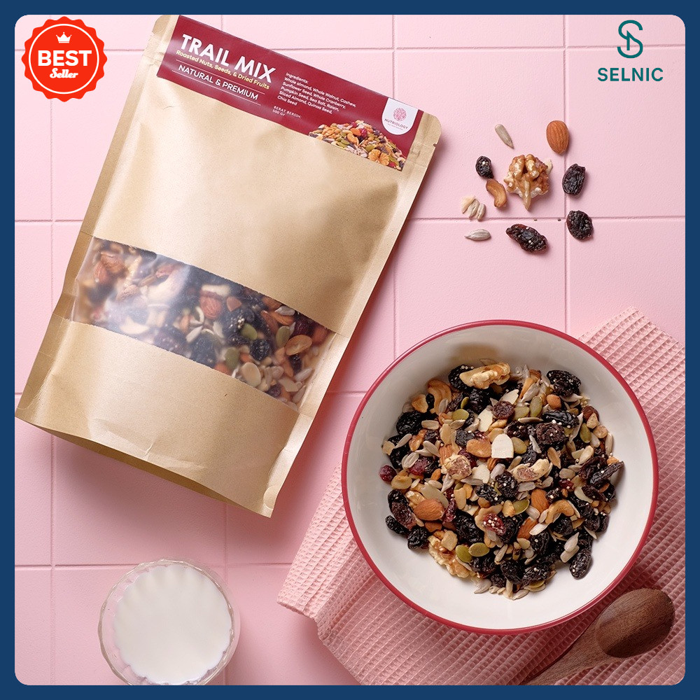 

Terpercaya Trail Mix Nutriology 500 gr Roasted Nut Seed Dried Fruit Cemilan