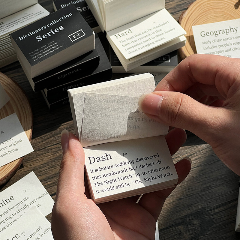 

100Pcs Vintage Dictionary Library Series Word Label Craft Paper Memo Pad Junk Journal Diary Album Scrapbooking Material Paper