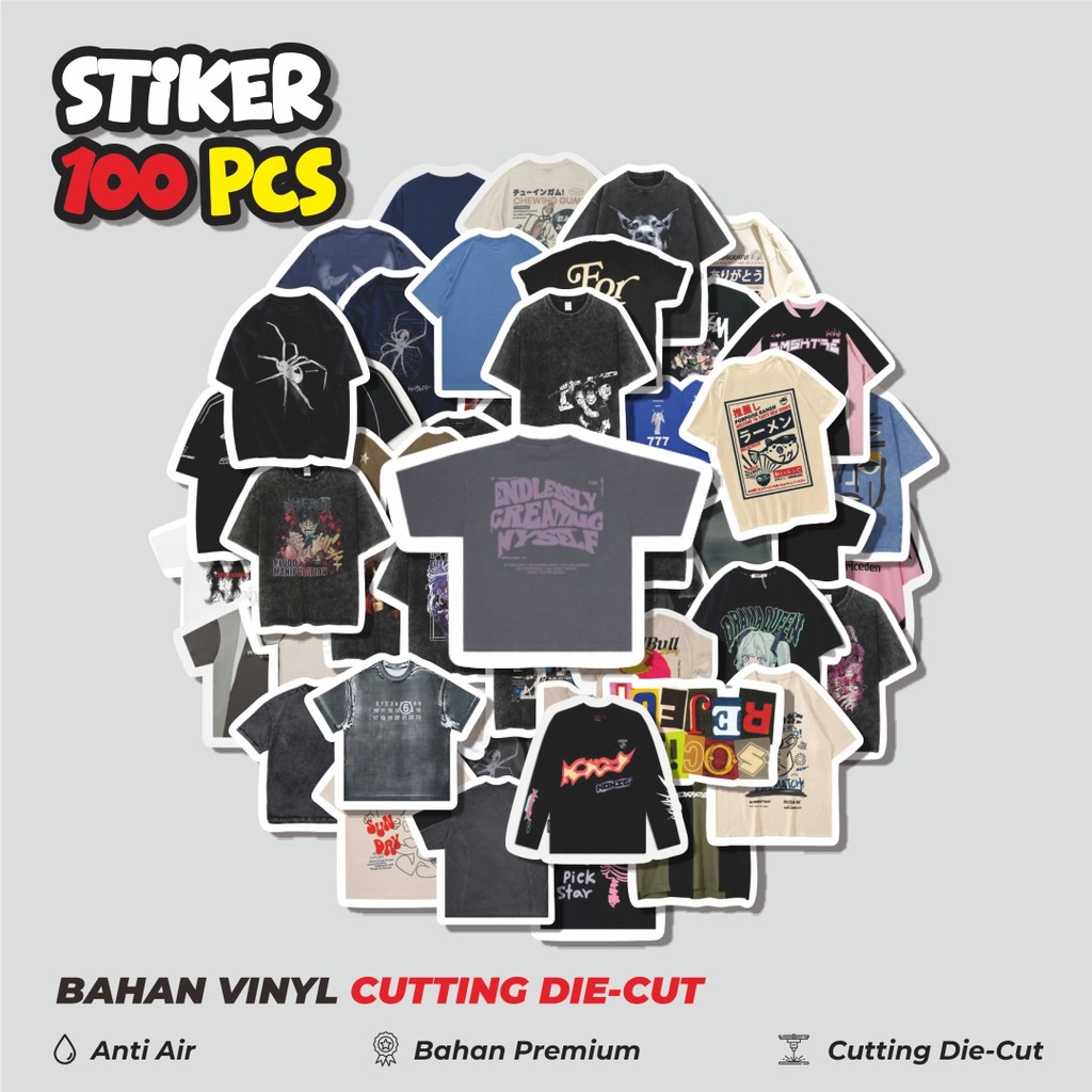 

Terbaru! 50 pcs Stiker T-Shirt V6 Dekorasi Lucu Kreatif untuk Notebook, Skateboard, HP