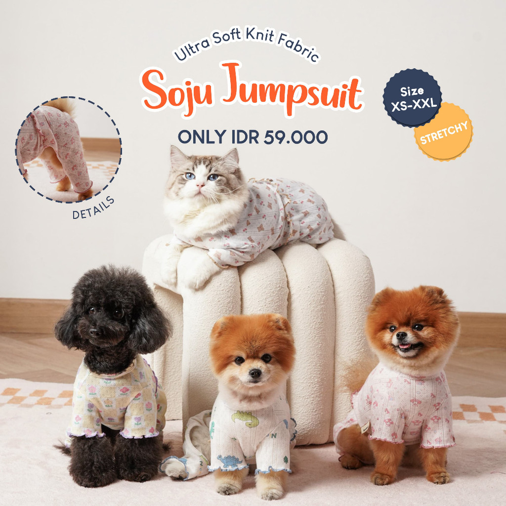 

Pawlovin - Baju Anjing & Kucing Soju Jumpsuit