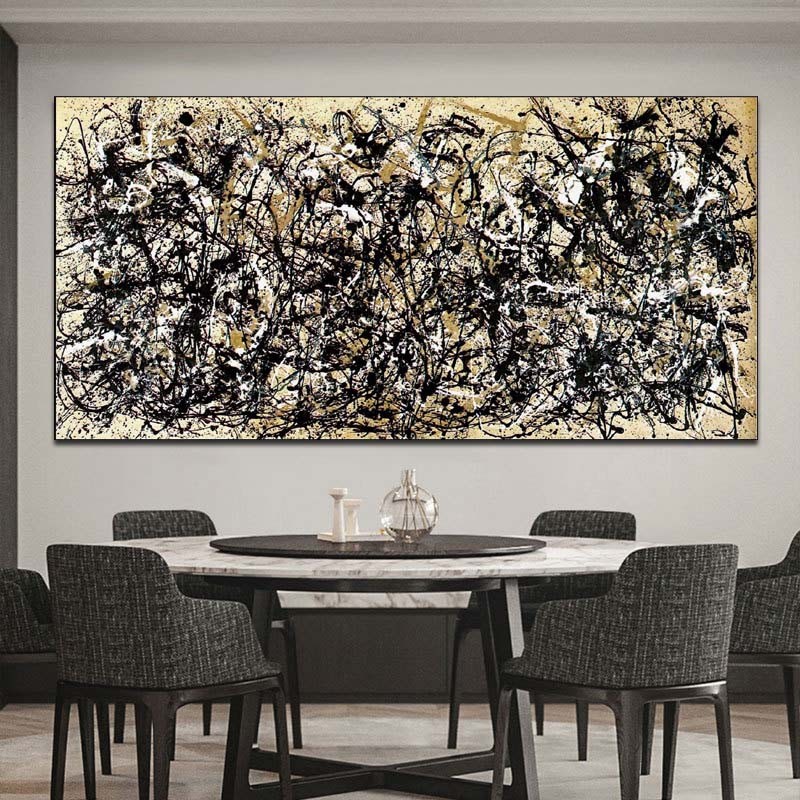 

Handmade Abstract oil painting,Autumn Rhythm (Number 30) by Jackson Pollock,Wall art canvas painting for living room,Home decor