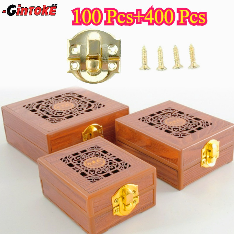 100pcs/Set Pengait Kotak Box Gaya Retro Kunci Kotak/Kunci Box Pengunci/ Box Kayu Termasuk/ Kunci Dus