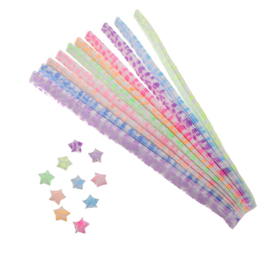 

630 Pcs Origami Star Strips Decoration Paper Luminous Decorate Folding Child