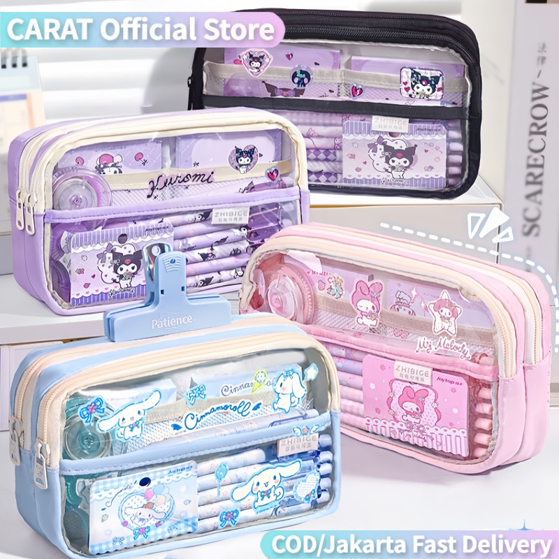 

CARAT Tempat Pensil Tas Aesthetic Kotak Pensil Case/Tempat Pensil Sanrio Anime Penyimpanan Alat Tulis Siswa Perlengkapan Sekolah Ins Kawaii Hadiah Lucu