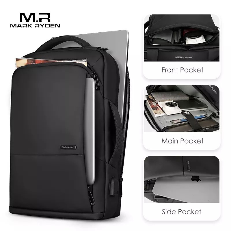 Mark Ryden MR9533SJ Tas Ransel Backpack Laptop Pria 15.6 Inch USB