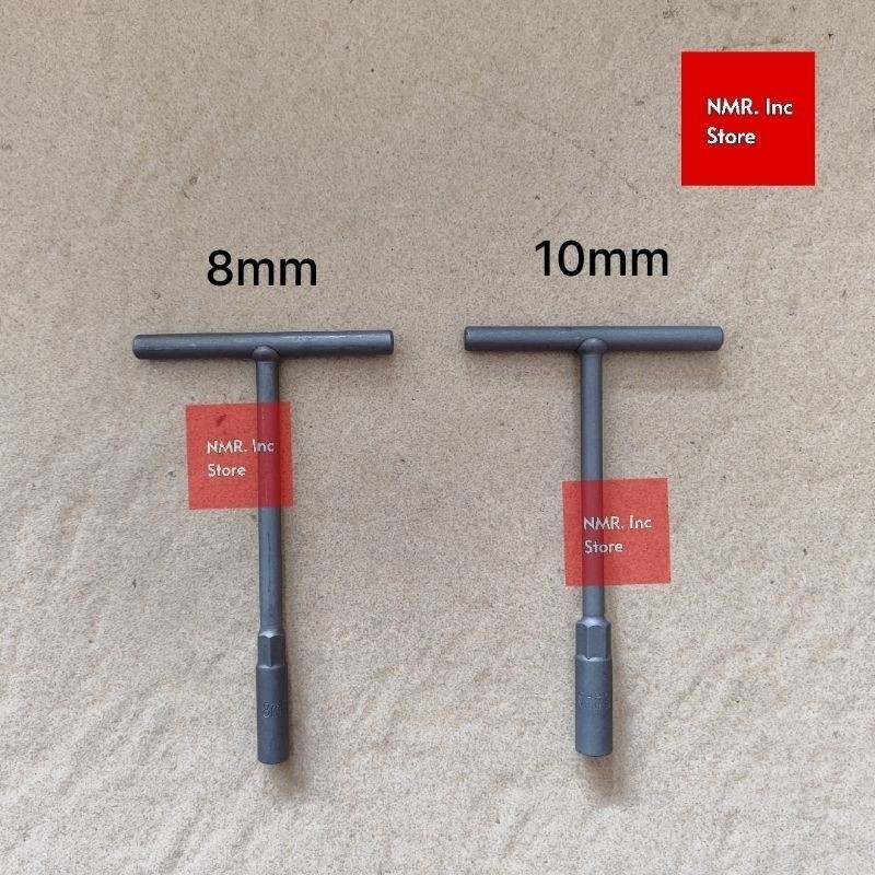 Kunci T Mini Pendek CR-V 8 10 mm T8 T10, Phosphating Dark Grey Socket Shock Chrome Vanadium PREMIUM