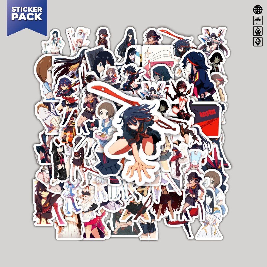 

[100PCS]Stiker Pack Stiker Anime Series Kill La Kill Karakter Mix 1 Aesthetic Vinyl Anti Air Dekorasi Sticker Laptop Buku Journal Koper Helm Casing HP Gitar Helm Skateboard