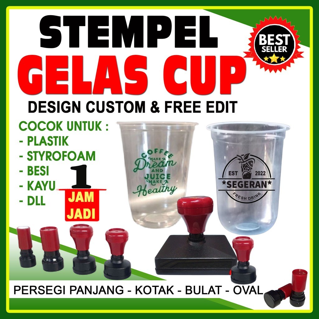 

Stempel Gelas Cup / Plastik / Custom-Free Tinta